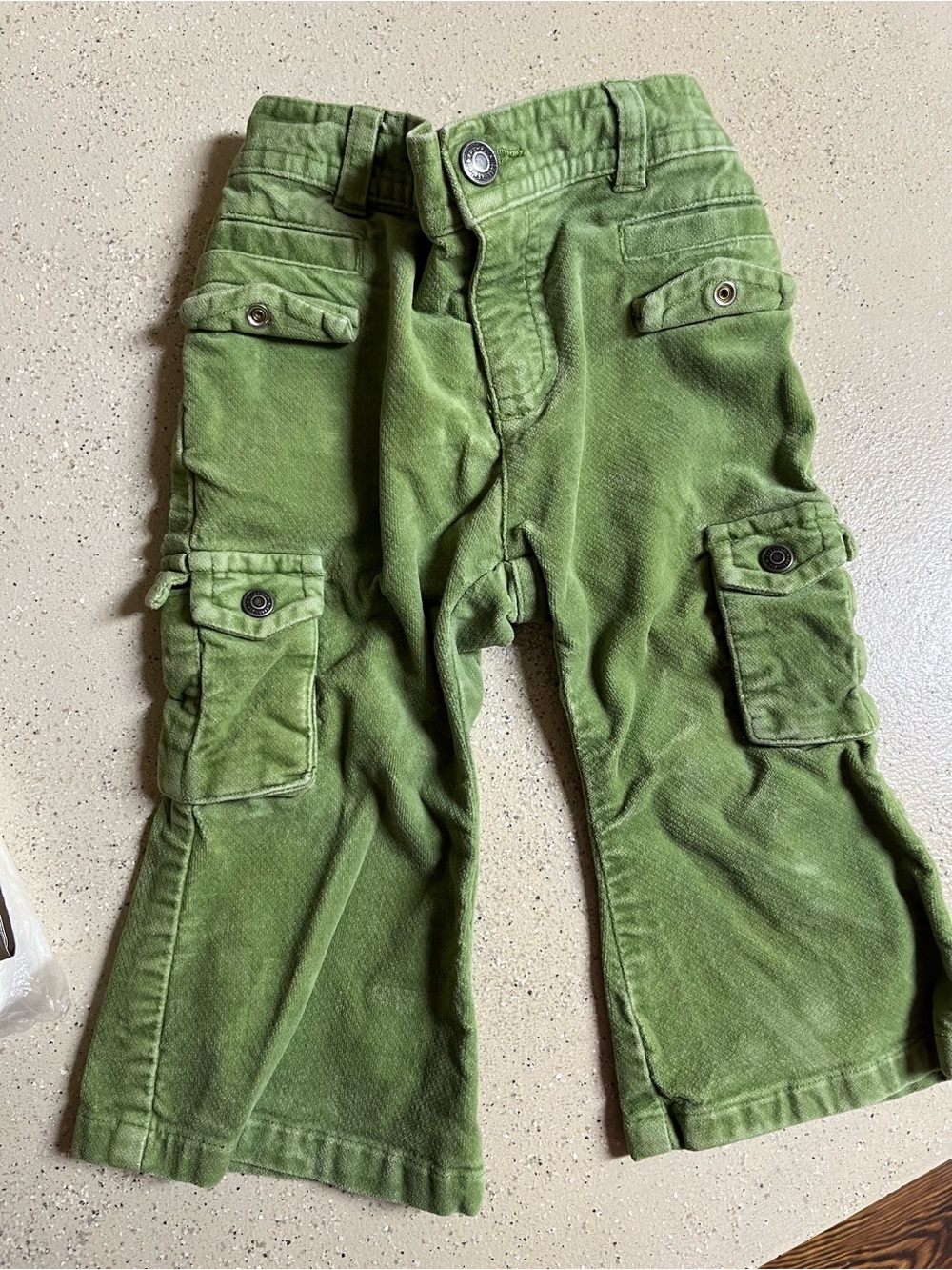 Y2K Vintage Baby GAP Cargo Pants 12–18M Green Utility Pocket Pants (2004)